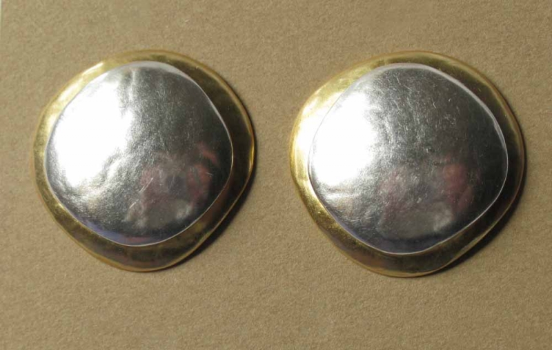 Silver/Bronze Clip Earrings
